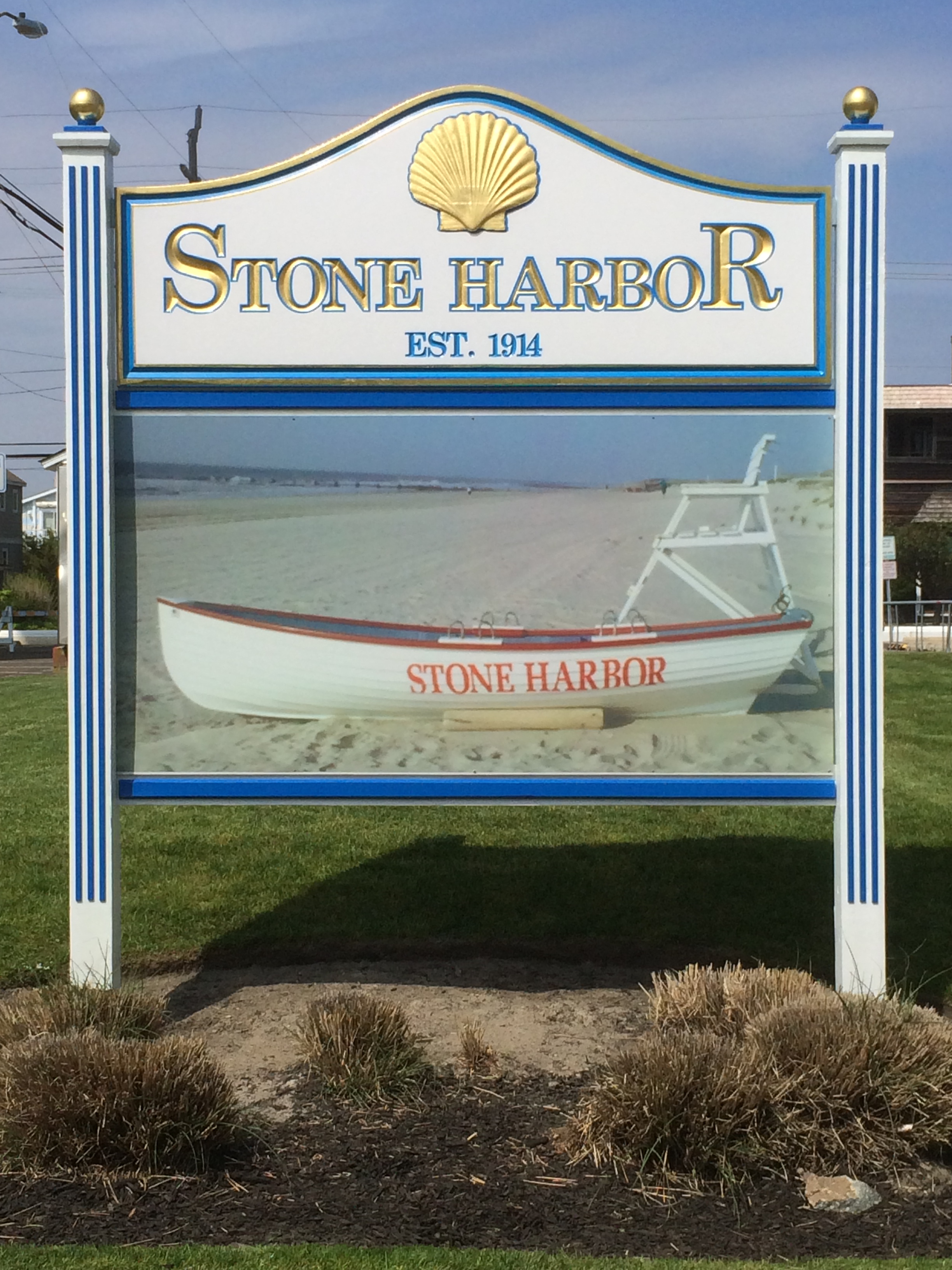 Stone Harbor carved sign